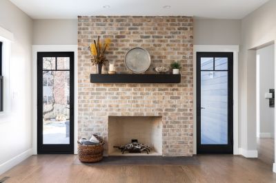 Brick Fireplace Installation detail